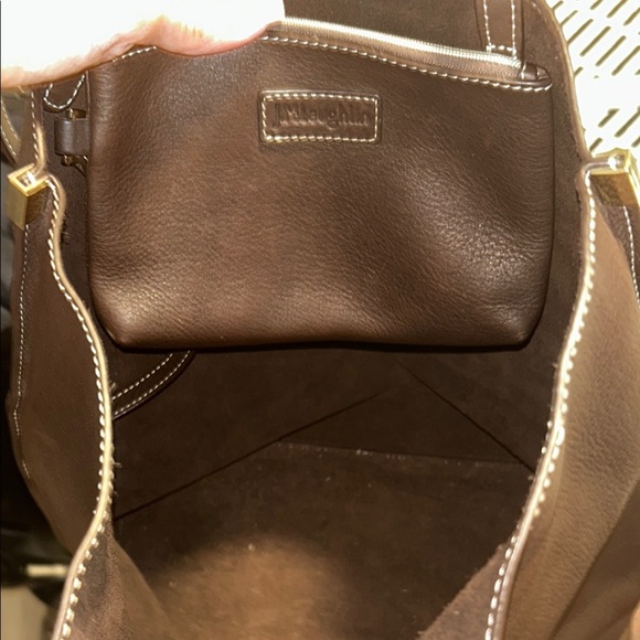 J. McLaughlin Brown Leather Tote Bag with Minimalist Design - Picture 6 of 6